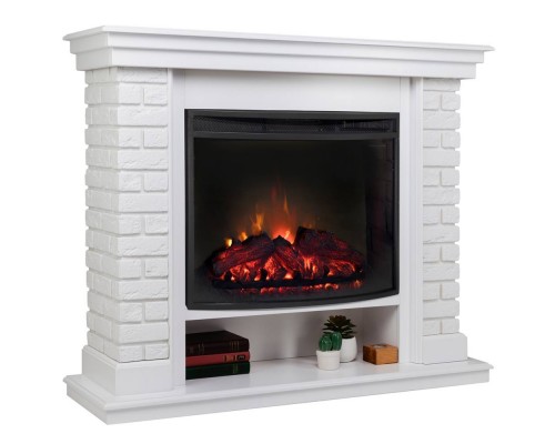 RealFlame Электрокамин Brixton 25,5 WT белый с очагом Evrika 25,5 LED