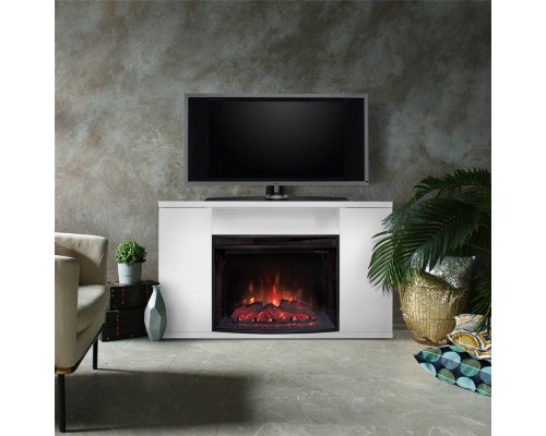 RealFlame Электрокамин Brooklyn 25,5 WT белый с очагом Evrika 25,5 LED