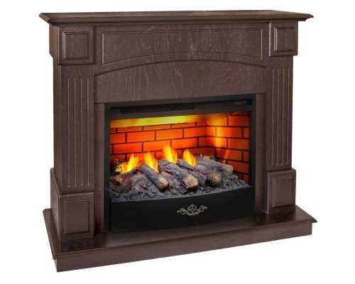 RealFlame Электрокамин Carolina 24/25,5 DN темный орех с очагом 3D Firestar 25,5