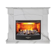 RealFlame Электрокамин Carolina 24/25,5 WT цвет мрамор белый с очагом 3D Firestar 25,5