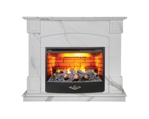 RealFlame Электрокамин Carolina 24/25,5 WT цвет мрамор белый с очагом 3D Firestar 25,5