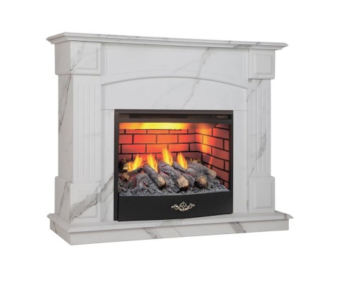 RealFlame Электрокамин Carolina 24/25,5 WT цвет мрамор белый с очагом 3D Firestar 25,5