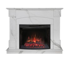 RealFlame Электрокамин Carolina 24/25,5 WT цвет мрамор белый с очагом Evrika 25,5 LED