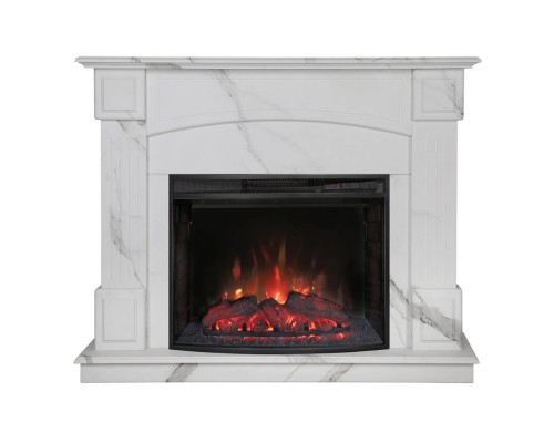 RealFlame Электрокамин Carolina 24/25,5 WT цвет мрамор белый с очагом Evrika 25,5 LED