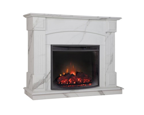 RealFlame Электрокамин Carolina 24/25,5 WT цвет мрамор белый с очагом Evrika 25,5 LED