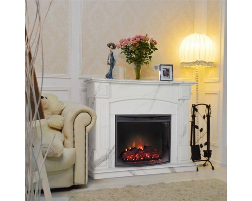 RealFlame Электрокамин Carolina 24/25,5 WT цвет мрамор белый с очагом Evrika 25,5 LED