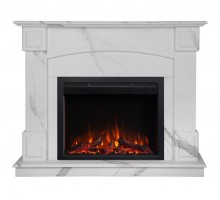 RealFlame Электрокамин Carolina 24/25,5 WT цвет мрамор белый с очагом Saphir 25,5