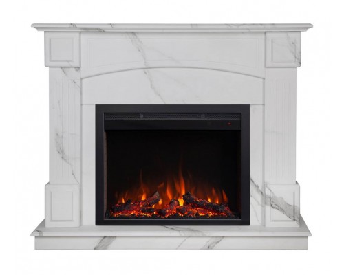 RealFlame Электрокамин Carolina 24/25,5 WT цвет мрамор белый с очагом Saphir 25,5