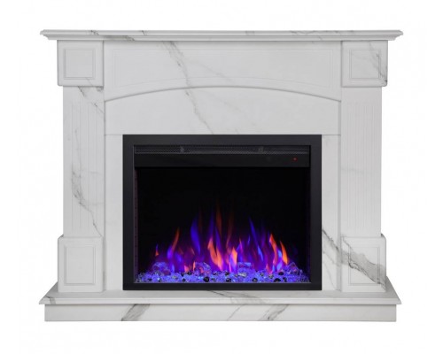 RealFlame Электрокамин Carolina 24/25,5 WT цвет мрамор белый с очагом Saphir 25,5