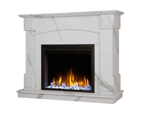 RealFlame Электрокамин Carolina 24/25,5 WT цвет мрамор белый с очагом Saphir 25,5