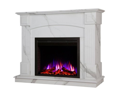 RealFlame Электрокамин Carolina 24/25,5 WT цвет мрамор белый с очагом Saphir 25,5