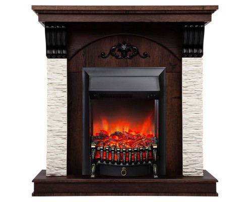 RealFlame Электрокамин Corfino NT орех с очагом Fobos Lux Black