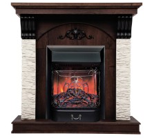 RealFlame Электрокамин Corfino NT орех с очагом Majestic Lux Black