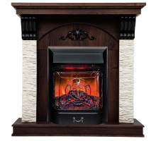 RealFlame Электрокамин Corfino NT орех с очагом Majestic Lux Black RC