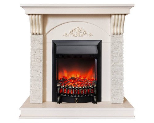 RealFlame Электрокамин Corfino WT айвори с очагом Fobos Lux Black