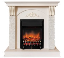 RealFlame Электрокамин Corfino WT айвори с очагом Fobos Lux Black RC