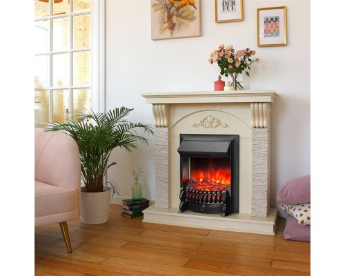 RealFlame Электрокамин Corfino WT айвори с очагом Fobos Lux Black