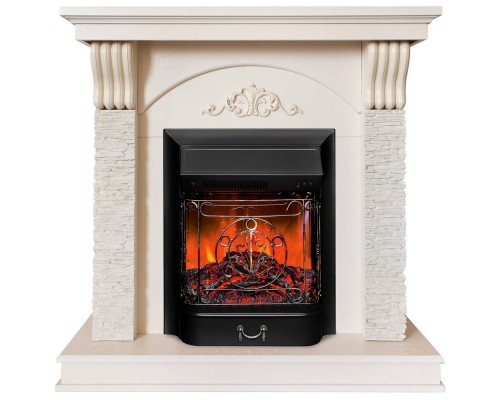 RealFlame Электрокамин Corfino WT айвори с очагом Majestic Lux Black