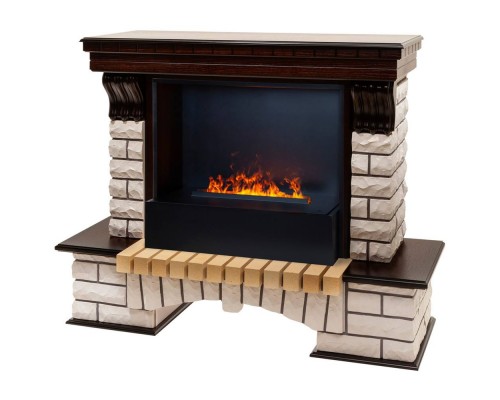 RealFlame Электрокамин Country 26 AO античный дуб с очагом 3D Cassette 630 Black Panel