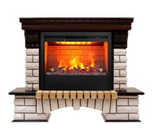 RealFlame Электрокамин Country 26 AO античный дуб с очагом 3D Helios 26
