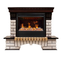RealFlame Электрокамин Country 26 AO античный дуб с очагом 3D Helios 26 SBG