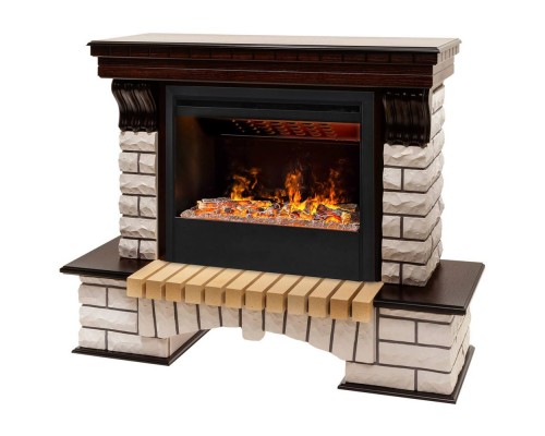 RealFlame Электрокамин Country 26 AO античный дуб с очагом 3D Helios 26 SBG