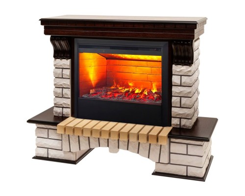 RealFlame Электрокамин Country 26 AO античный дуб с очагом 3D Helios 26