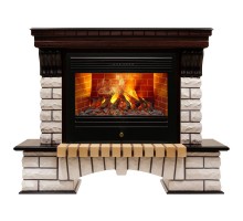 RealFlame Электрокамин Country 26 AO античный дуб с очагом 3D Novara
