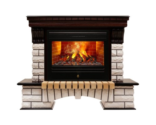 RealFlame Электрокамин Country 26 AO античный дуб с очагом 3D Novara