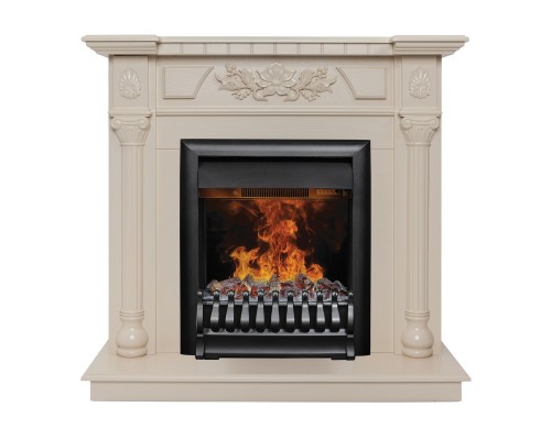 RealFlame Электрокамин Dacota WT белый дуб с очагом 3D Oregan