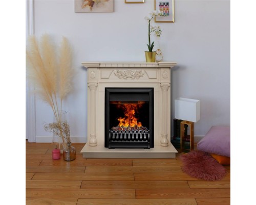 RealFlame Электрокамин Dacota WT белый дуб с очагом 3D Oregan
