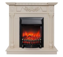 RealFlame Электрокамин Dacota WT белый дуб с очагом Fobos Lux Black