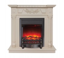 RealFlame Электрокамин Dacota WT белый дуб с очагом Fobos Lux Black RC