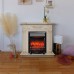 RealFlame Электрокамин Dacota WT белый дуб с очагом Fobos Lux Black RC