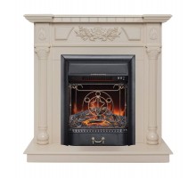 RealFlame Электрокамин Dacota WT белый дуб с очагом Majestic Lux Black