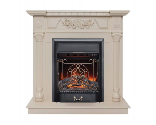 RealFlame Электрокамин Dacota WT белый дуб с очагом Majestic Lux Black