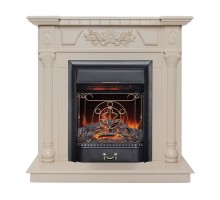 RealFlame Электрокамин Dacota WT белый дуб с очагом Majestic Lux Black RC