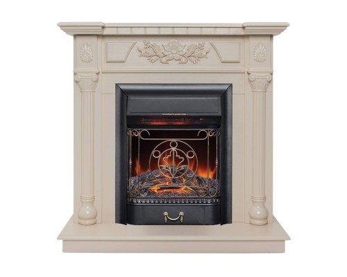 RealFlame Электрокамин Dacota WT белый дуб с очагом Majestic Lux Black RC
