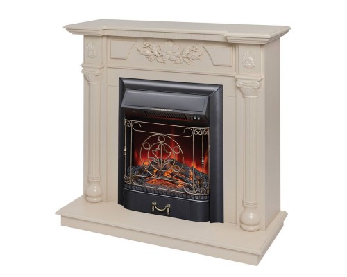 RealFlame Электрокамин Dacota WT белый дуб с очагом Majestic Lux Black