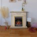 RealFlame Электрокамин Dacota WT белый дуб с очагом Majestic Lux Brass