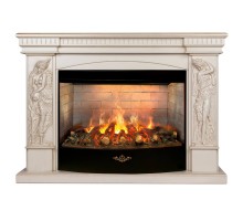 RealFlame Электрокамин Diva 33 WT белый дуб с золотой патиной с очагом 3D Firestar 33
