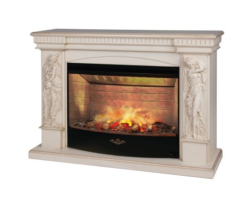 RealFlame Электрокамин Diva 33 WT белый дуб с золотой патиной с очагом 3D Firestar 33
