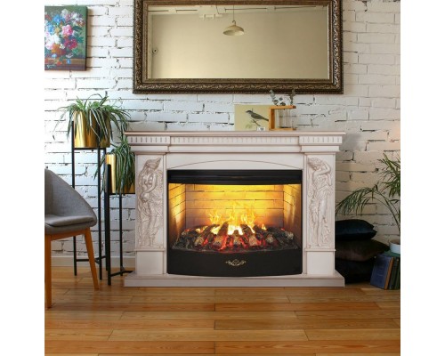 RealFlame Электрокамин Diva 33 WT белый дуб с золотой патиной с очагом 3D Firestar 33