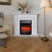 RealFlame Электрокамин Dominica Corner DN белый матовый с очагом Fobos Lux Black