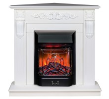 RealFlame Электрокамин Dominica Corner DN белый матовый с очагом Majestic Lux Black RC