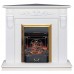 RealFlame Электрокамин Dominica Corner DN белый матовый с очагом Majestic Lux Brass