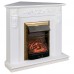 RealFlame Электрокамин Dominica Corner DN белый матовый с очагом Majestic Lux Brass