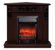 RealFlame Электрокамин Dominica Corner DN орех с очагом Fobos Lux Black