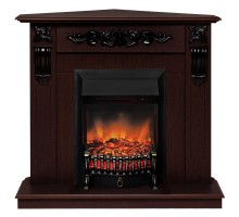 RealFlame Электрокамин Dominica Corner DN орех с очагом Fobos Lux Black RC
