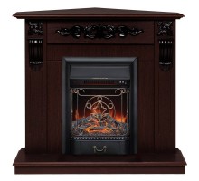 RealFlame Электрокамин Dominica Corner DN орех с очагом Majestic Lux Black